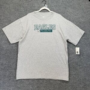 Philadelphia Eagles Tshirt Men Large Gray NFL Logo Graphic Vintage 90s Y2K NWT